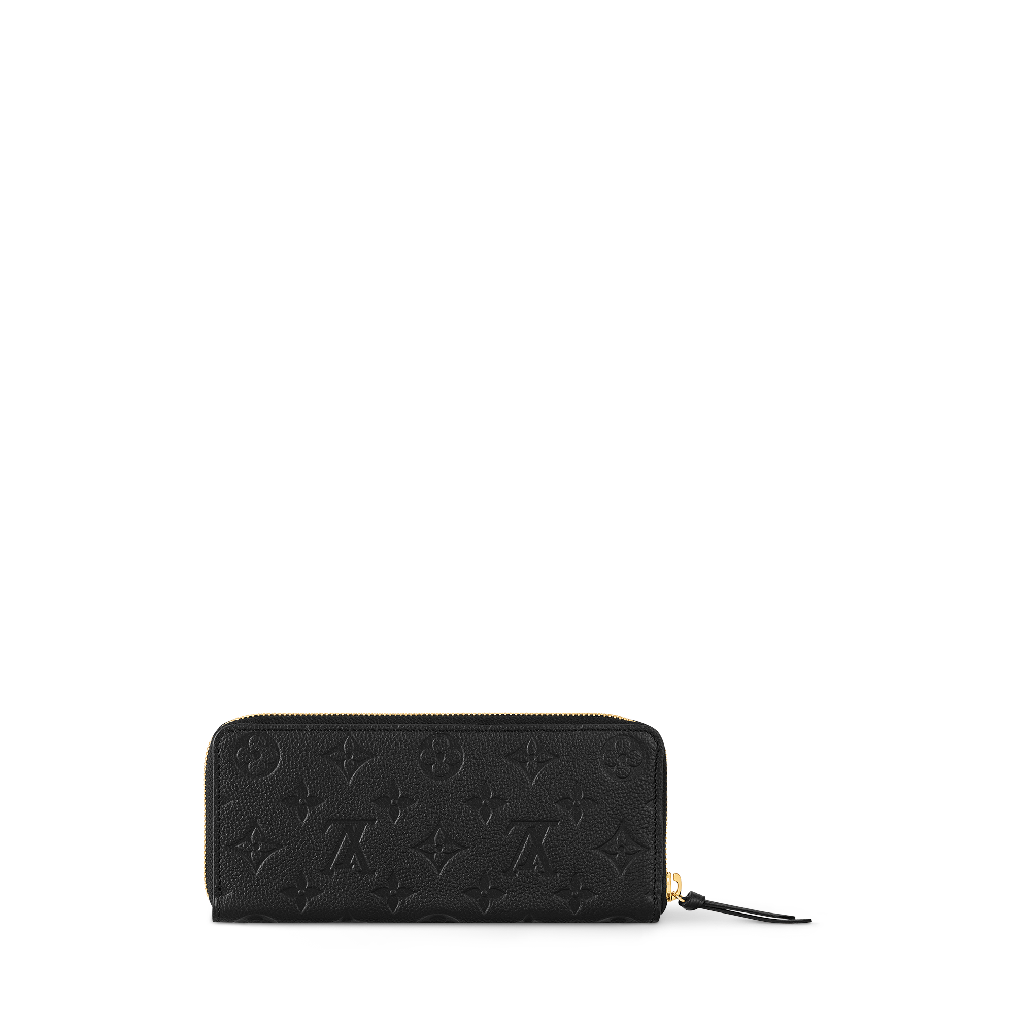 Women's Black Leather Zip Wallet - Clémence Empreinte | LOUIS